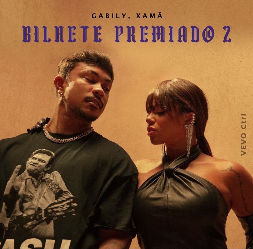 Gabily e Xamã para a capa do single “Bilhete Premiado 2”